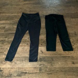 Bundle of black Isabel Maternity leggings, ankle length and capris, both small